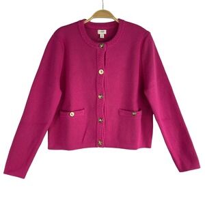 J. Crew Factory Cardigan Sweater Jacket Women Size M Pink Old Money NWT Gift